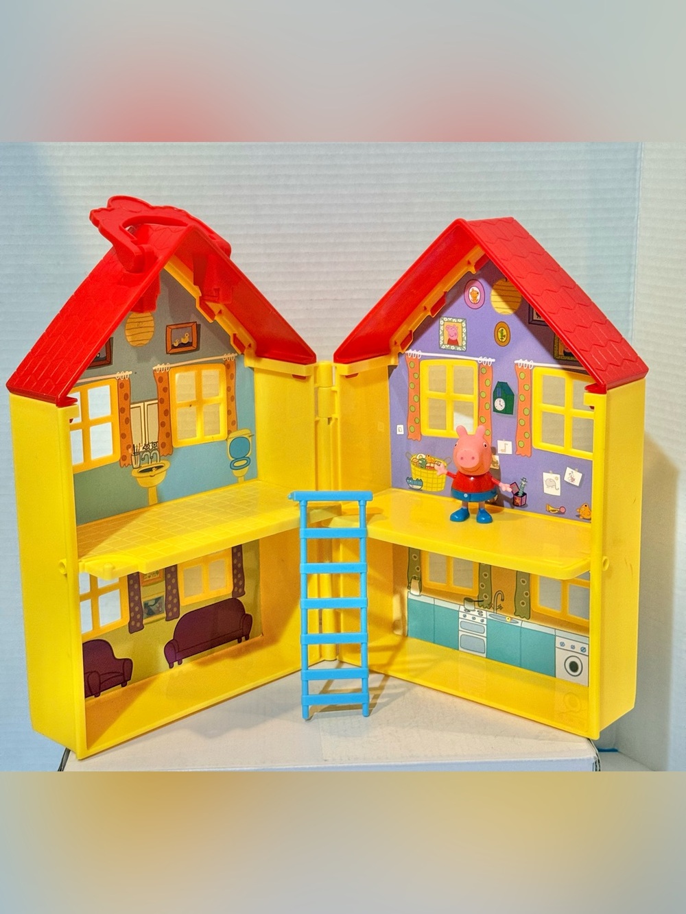 Peppa Pig Fold & Carry Play Set House & Figure ⭐️ Pre-Used Good Condition ⭐️